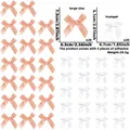 Set di 40 fiocchi decorativi in nastro di raso rosa e bianco per fai-da-te feste - Confezione da 40 / Bianco Rosa Perlato