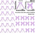 30-piece light purple satin bow set for DIY party decor including adhesive dots - Purple Series Bows Style A / Purple