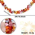 Guirlande de Noël rouge de 2 mètres avec sequins colorés pour décoration de fête - Guirlande Macaron Mixte Rouge