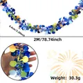 Guirlande de Noël 2M bleu et orange avec sequins colorés pour décoration de fête festive - Guirlande Macaron Mixte Bleu