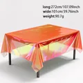 Tovaglia olografica arancione in PET per feste di compleanno, rettangolare 1*2,7m - 100x270cm / Arancione