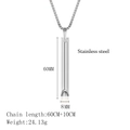 Collar plateado de acero inoxidable con colgante de 60mm y cadena de 60cm - Plateado