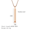 Collar de respiración consciente en oro rosa con colgante de cilindro de acero - Rosa oro