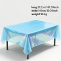 Tovaglia in PET celeste cangiante per feste, 107x40 pollici con effetto arcobaleno - 100x270cm / Blu