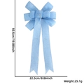 Light blue faux burlap bow decoration with measurements 50.5x22.5cm for festive wreaths - Blue