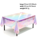 Irisierende Laser-Party-Tischdecke für Hochzeit Deko 272x101 cm rechteckig PET - 100x270cm / Transparent