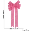 Pink burlap bow ornament 50.5cm height with long ribbons for party DIY decor - Pink