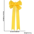 Yellow burlap Christmas bow dimensions showing 19.88 inch length and 8.86 inch width - Yellow