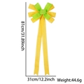 Lazo decorativo de doble capa amarillo y verde a cuadros para colgar en el aula - Lazo de Capas / Degradado Verde Amarillo