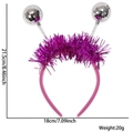 Diadema disco rosa con flecos morados y bolas de espejo para decoración de fiestas - Bola Láser Plateada Oropel Magenta