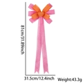Lazo decorativo de Pascua en rosa y naranja con medidas de tamaño detalladas - Lazo de Capas / Naranja y Rosa