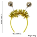 Diadema de bola de discoteca dorada con borlas brillantes para fiesta navideña - Bola Láser Dorada