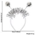 Disco ball headband with silver tinsel tassels on white frame for party costume accessories - Silver Laser Ball Silver Tinsel (disco镭射球发箍)