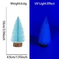 Fluoreszierender hellblauer Sisal-Weihnachtsbaum mit Holzsockel für die Party-Deko - 10CM Fluoreszierender Blauer Baum