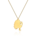 Polierte goldene Pfau-Halskette mit eleganter Silhouette an einer Edelstahl-Halskette - Pfauen-Stil (LN1602 Gold)