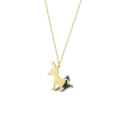 Niedliche goldene Esel-Halskette mit minimalistischem Anhänger und O-Kette - Esel-Stil (LN1405 Gold)