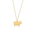 Minimalistische vergoldete Edelstahl-Halskette mit Schaf-Anhänger für Damen mit Kette - Schaf-Stil (LN1572 Gold)