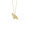 Minimalistische goldene Hund-Halskette mit Herz-Ausschnitt an feiner Gliederkette - Hundesilhouette (LN1565 Gold)