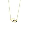 Minimalistische goldene Katzenhalskette für Damen mit hohlem Tier-Silhouette-Design - Katzen-Stil (LN1388 Gold)