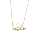 Minimalistischer goldener Elefant-Anhänger an einer Edelstahlkette für Damen - Hohler Elefant (LN1321 Gold)