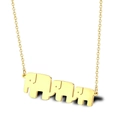 Minimalistische goldene Edelstahlkette mit einem stilvollen Dreifach-Elefanten-Anhänger - Drei Elefanten (LN1120 Gold)