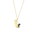Goldene Kakadu-Silhouetten-Halskette aus poliertem Edelstahl für Damen und Herren - Papageiensilhouette (LN1399 Gold)