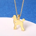 Goldene Pudel-Halskette mit Herz-Ausschnitt und poliertem Finish auf feiner Kette - Teddyherz (LN1212 Gold)