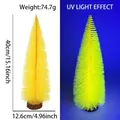 40cm yellow mini sisal Christmas tree with UV light fluorescent effect and wooden base - 40CM Fluorescent Yellow Tree