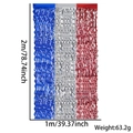 Red white and blue fringe curtain backdrop for Independence Day party decoration 1x2m - 1*2 Meters / Blue Silver Red Color Block