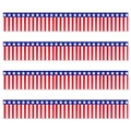Lot de 4 bannières patriotiques Jour de l'Indépendance aux motifs étoiles et rayures US - 30*500cm