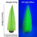 Green 35cm mini sisal Christmas tree with UV fluorescent effect and wooden base - 35CM Fluorescent Green Tree