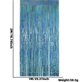 Rideau à franges laser bleu pour fête, mesurant 2m de hauteur et 1m de largeur totale - Rideau à Franges Laser Bleu Clair 1m*2m