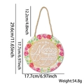 Targa rotonda in legno per la festa della mamma con fiori e corda decorativa - Stile Lettera Pizzo Floreale