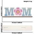 Floral MOM wooden letter sign for Mother's Day tabletop decoration with wood base - MOM Flower Style