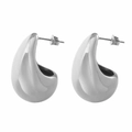 Pendientes de gota en acero inoxidable plateado pulido con acabado de espejo - Brillante / Plateado