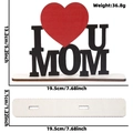 I LOVE MOM wooden desk ornament for Mother's Day with dimensions 19.5x13.2cm - I Love Mom Heart Style