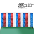 Gonna da tavolo a frange rosso bianco blu 275x75cm per decoro festa nazionale - Gonna da Tavolo a Frange Rosso Bianco Blu / 75*275cm