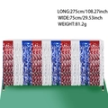 Jupe de table frangée métallique tricolore bleu blanc rouge pour décoration de fête - Jupe de Table à Franges Courbes Rouge Blanc Bleu / 75*275cm