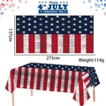 USA Unabhängigkeitstag PE Tischdecke mit rustikalen Flaggenstreifen und Sternen 137x273cm - Vintage US Flagge Stil / Ca. 137*274cm
