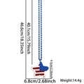 Onafhankelijkheidsdag ketting met blauwe kralen en rood-wit-blauw glitterster - Vlag Ster Stijl
