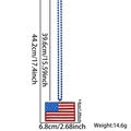 Onafhankelijkheidsdag ketting met blauwe kralen en glitterende Amerikaanse vlag hanger - Amerikaanse Vlag Stijl
