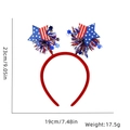Patriotic July 4th headband with red white and blue stars measuring 23cm by 19cm - Double Star Streamer Style