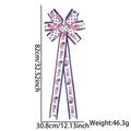 Patriotic USA Independence Day bow with stars and stripes pattern, 82cm long decor - Stars USA Map Style