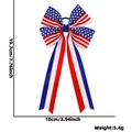 Independence Day hair bow with American flag star and stripe pattern on elastic band - Style F (Multilayer Grosgrain Stars And Stripes Bow)