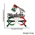 Detailansicht der Mexiko-Partybrille mit Maßen und Gewicht für Unabhängigkeitstag - Mexikanische Flagge Stil