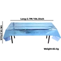 Tovaglia blu metallizzata 2,7 x 1 m per decorazioni per feste di rivelazione genere - Tovaglia Piccola Blu
