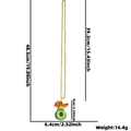 Collar de aguacate mexicano con sombrero y cadena de cuentas doradas de 48,5 cm - Collar / Estilo Aguacate con Sombrero