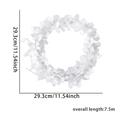 Close-up of 7.5m white artificial leaf garland showing 29.3cm diameter for graduation decor - 7.5 Meters / White