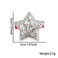Independence Day star hair clip with silver sequins and red fabric wrapped base - Small Silver Star Hair Clip