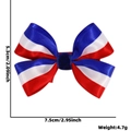 Onafhankelijkheidsdag haarstrik rood wit blauw gestreept met fluwelen hart 7,5cm - Rood Wit Blauw Klassiek